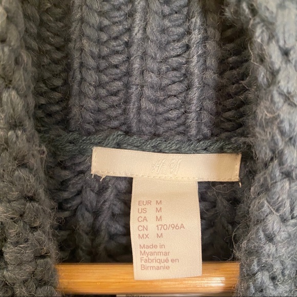 H&M Knit Sweater Teal Blue Turtleneck - Picture 10 of 14